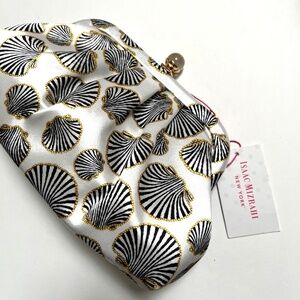 NWT Isaac Mizrahi Seashell Satin Clutch Crossbody Bag Convertible Chain Summer